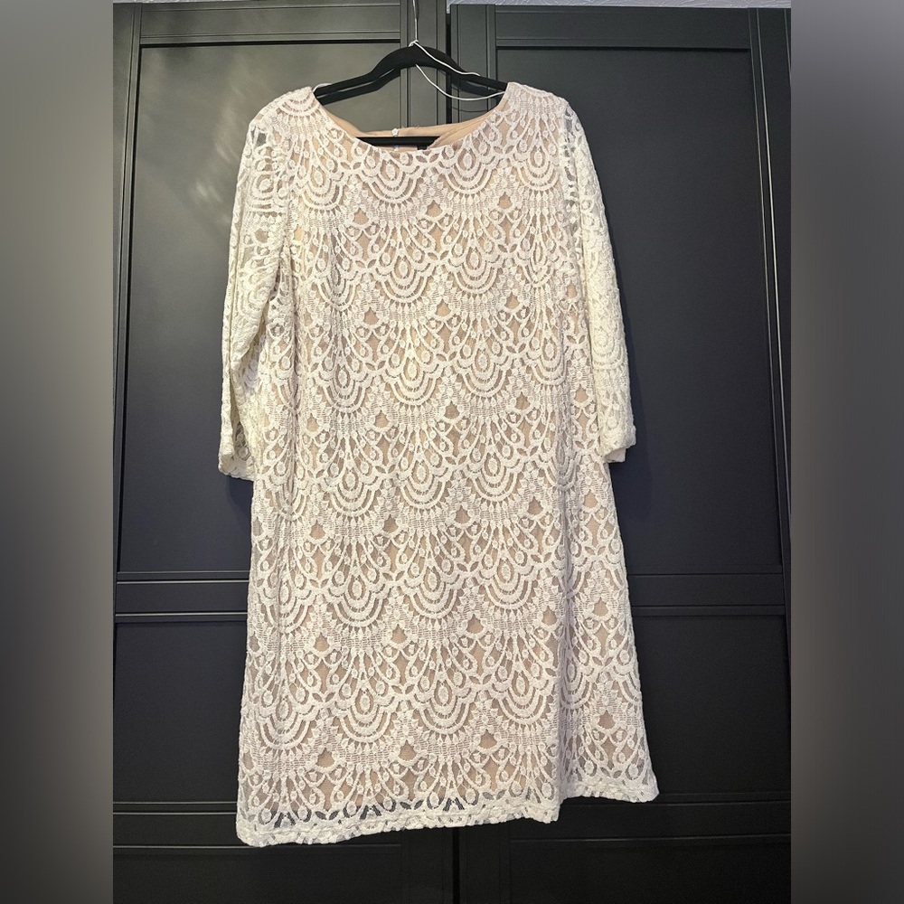 RN Studio Tan and White Dress, 18